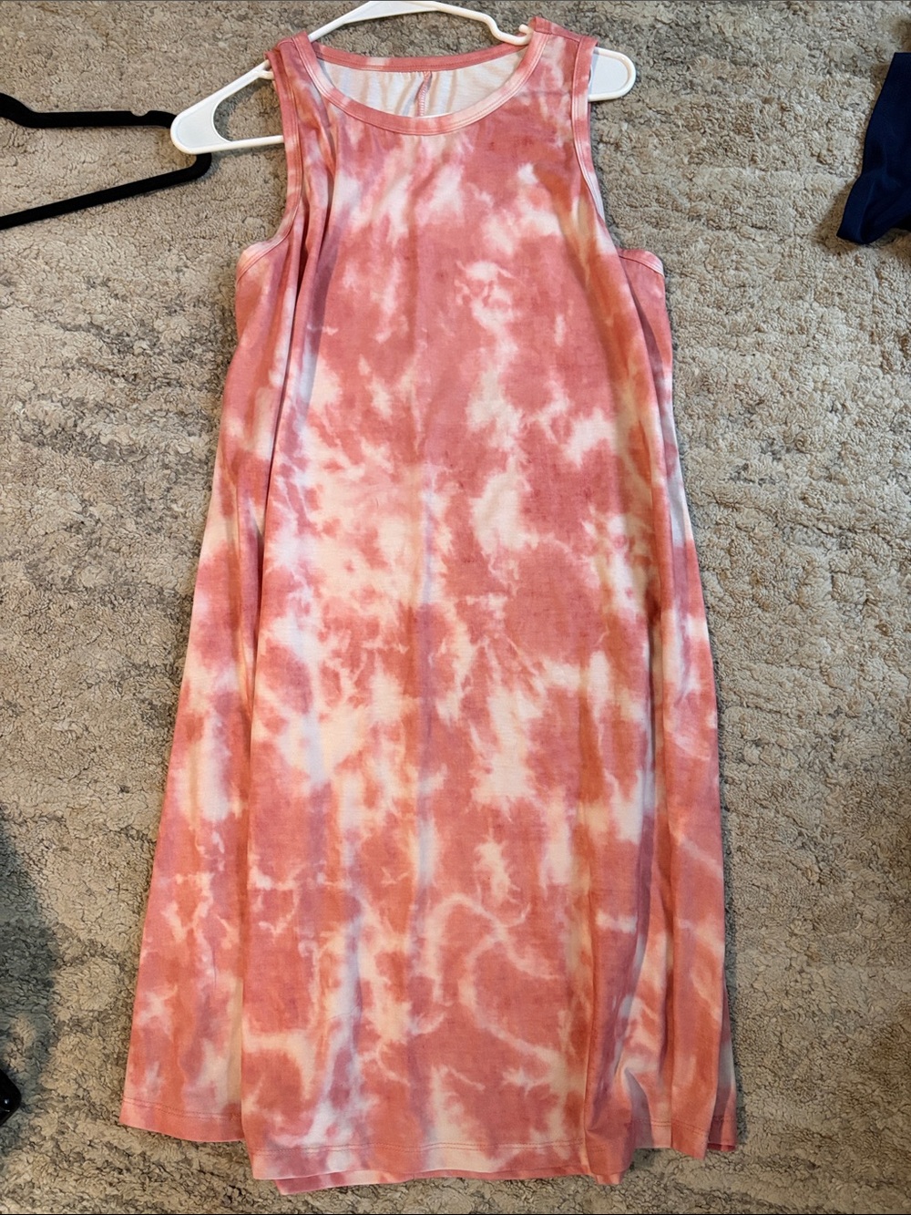 3/$15! Women’s large maxi dress Tie-Dye Sleeveless summer Dress - Pink & White